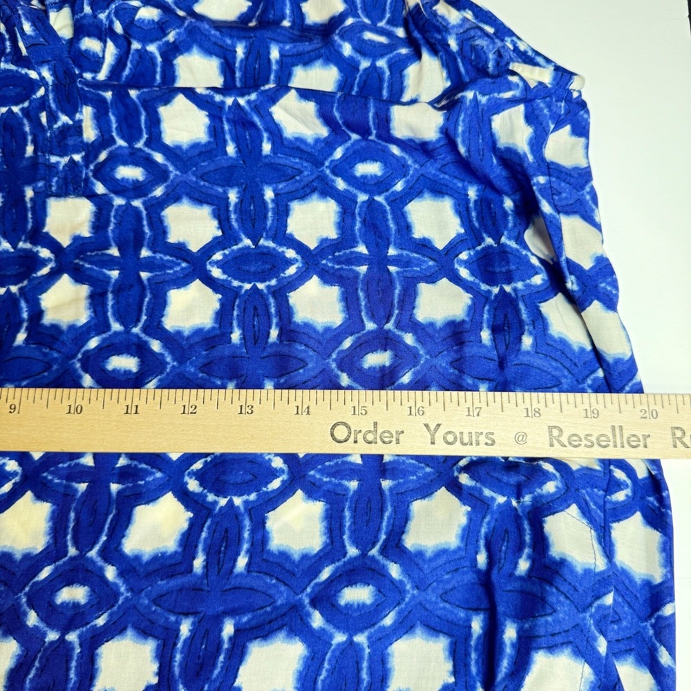 Velvet Graham & Spencer Blue White Print Sleeveless Sundress Size Medium Boho - Picture 6 of 16